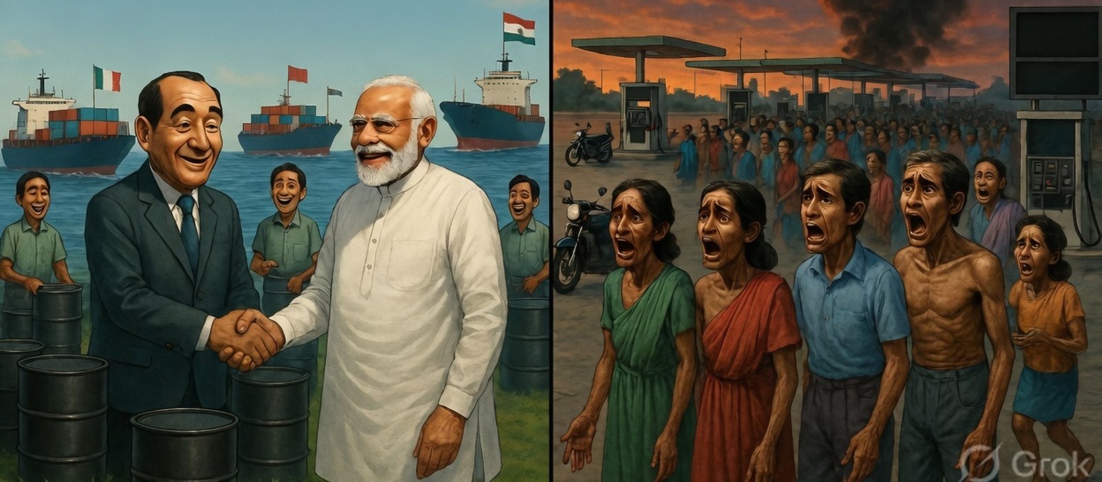 Is Modi Friend Selling Petrol From India To Other Countries While Indians Wait In Long Lines