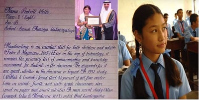 Prakriti Malla Beautiful Handwriting: Nepali Schoolgirl Stuns the World with Lettering That Looks Like Computer Font