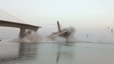 3rd time again bihar bridge collapse