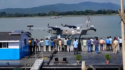 Assam: Seaplane makes historic landing at Brahmaputra in Guwahati